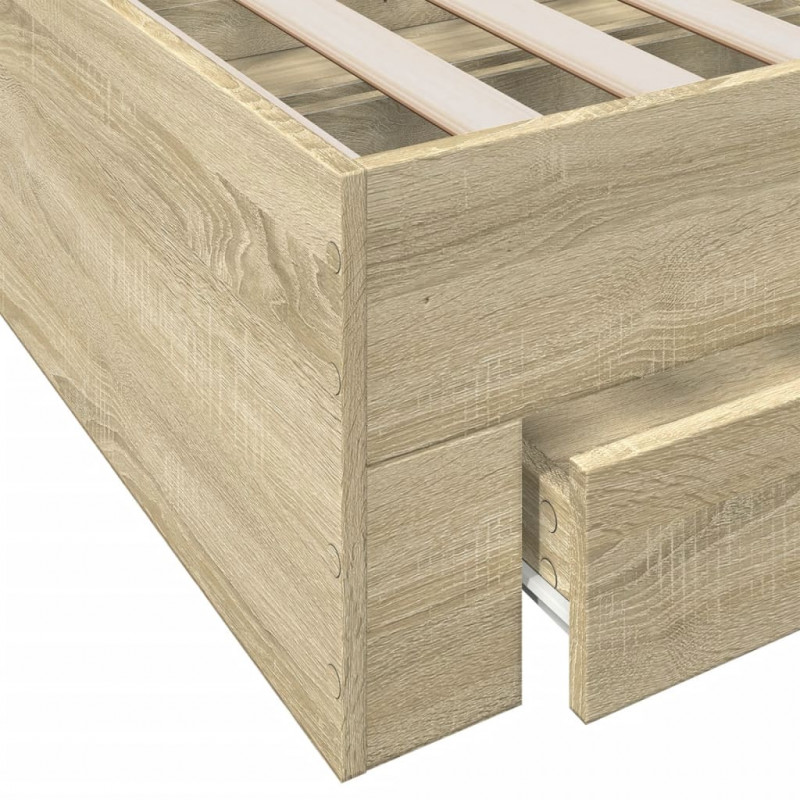 Rama łóżka z szufladami, dąb sonoma, 160x200 cm