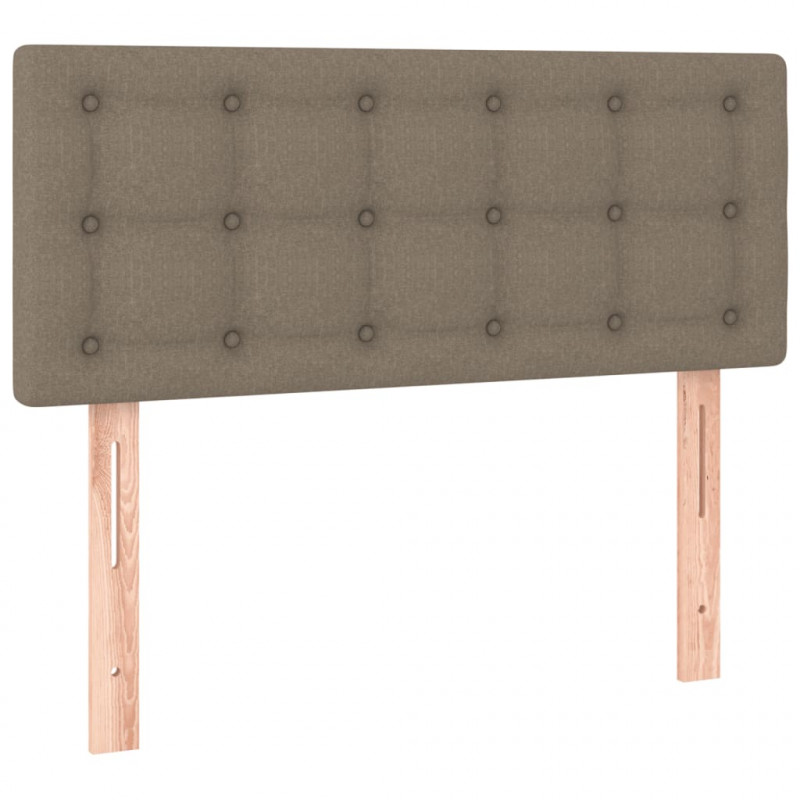 Łóżko kontynentalne z materacem, taupe, 120x190 cm, tkanina