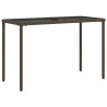 Stół ogrodowy ze szklanym blatem, brąz, 115x54x74 cm, rattan PE