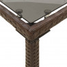 Stół ogrodowy ze szklanym blatem, brąz, 115x54x74 cm, rattan PE