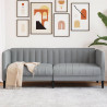 Sofa 2-osobowa, jasnoszara, tapicerowana tkaniną