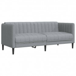 Sofa 2-osobowa, jasnoszara, tapicerowana tkaniną