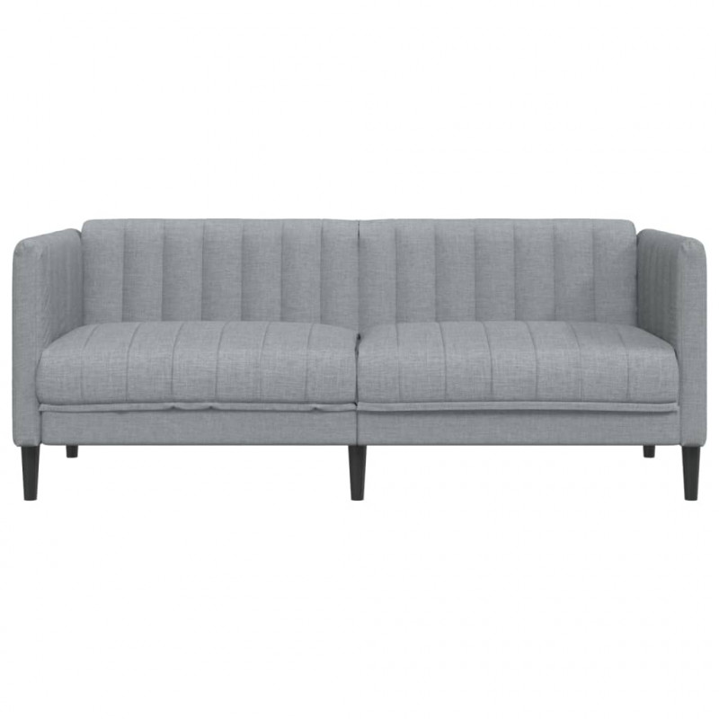 Sofa 2-osobowa, jasnoszara, tapicerowana tkaniną