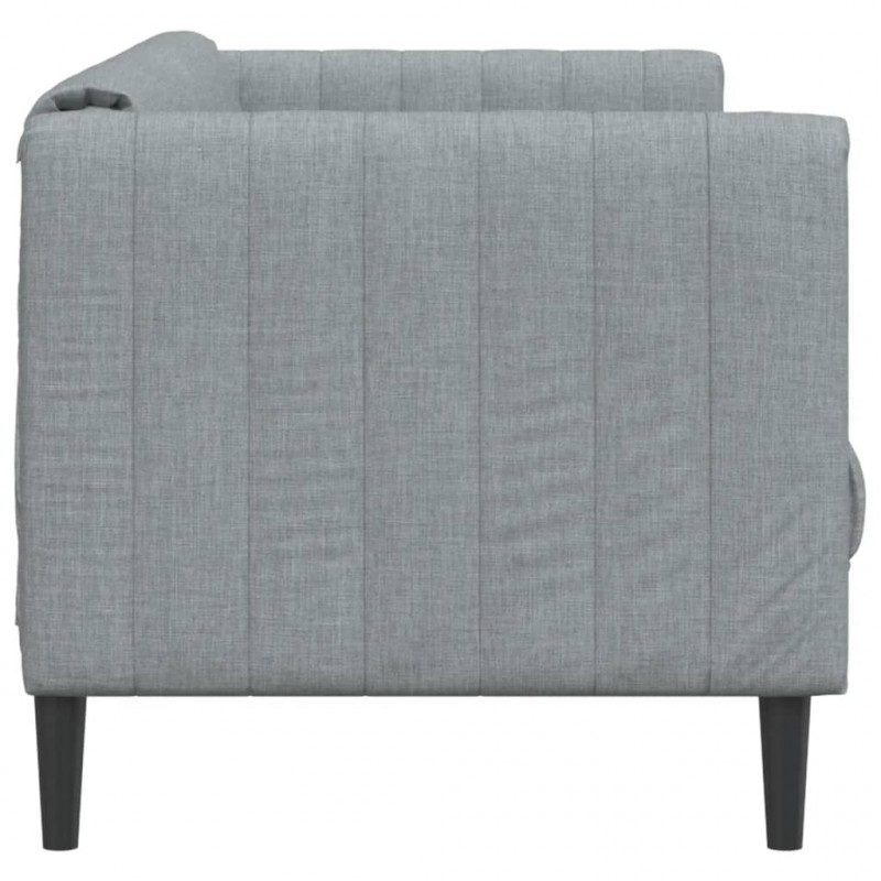 Sofa 2-osobowa, jasnoszara, tapicerowana tkaniną