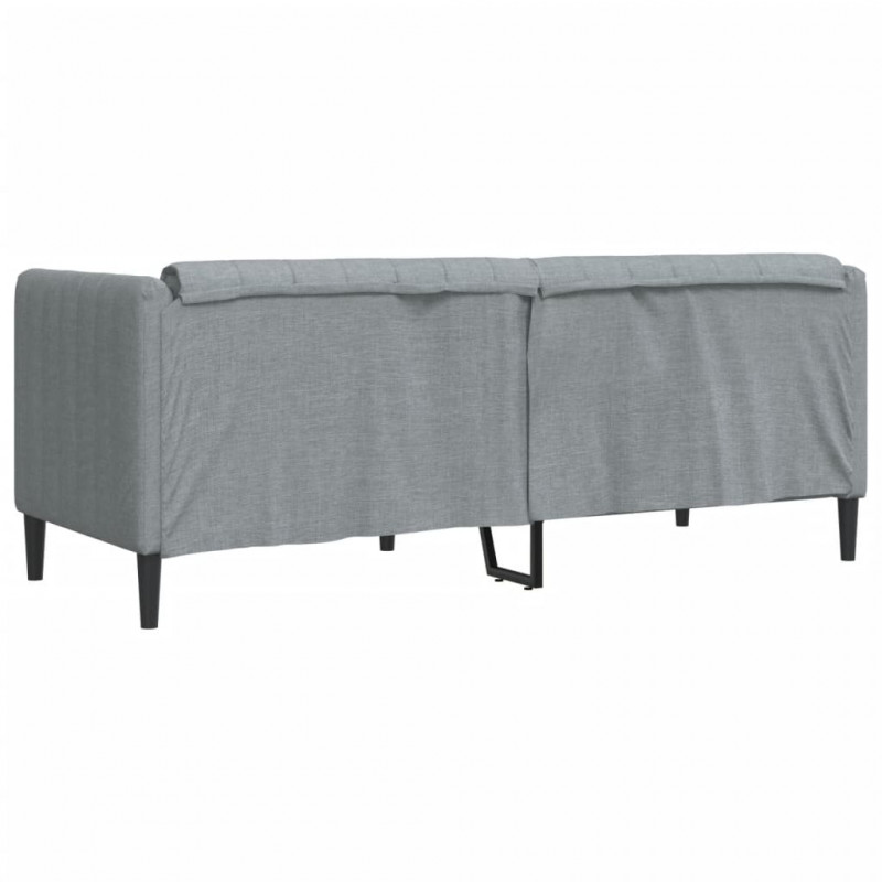 Sofa 2-osobowa, jasnoszara, tapicerowana tkaniną