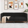 Sofa 2-osobowa, czarna, tapicerowana tkaniną