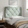 Poduszka na wezgłowie, jasnoszara, 90 cm, aksamitna