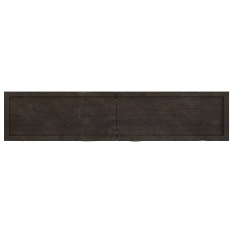 Blat stołu, ciemnobrązowy, 180x40x(2-4) cm, lite drewno dębowe