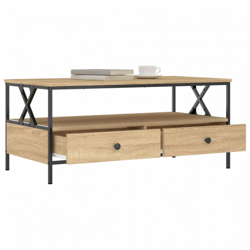 Stolik kawowy, dąb sonoma 100x51x45 cm, materiał drewnopochodny