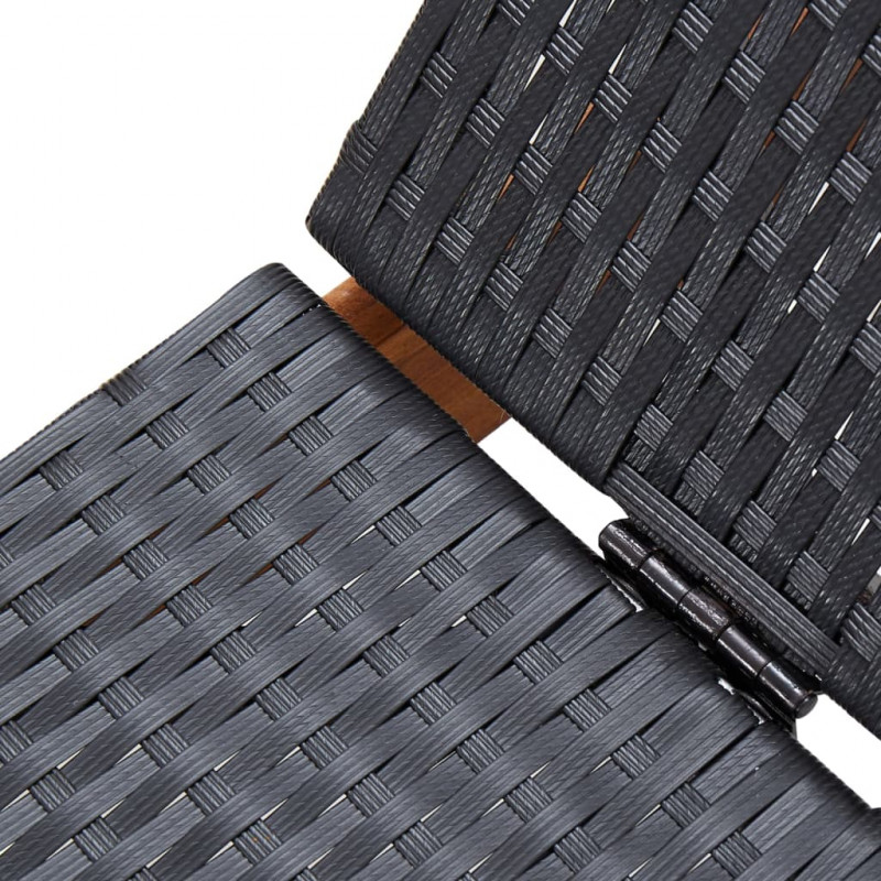 Leżak, polirattan i lite drewno akacjowe