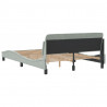 Rama łóżka bez materaca, jasnoszara, 120x200 cm, aksamitna
