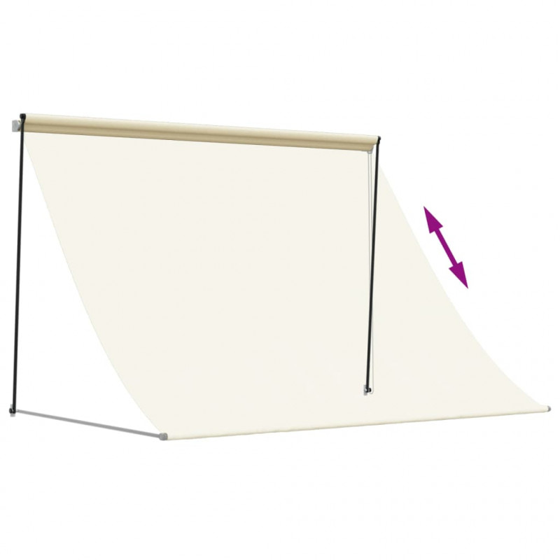 Markiza zwijana, kremowa, 250x150 cm, tkanina i stal