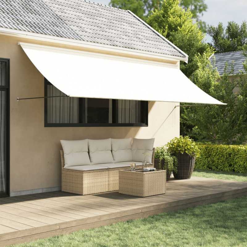 Markiza zwijana, kremowa, 350x150 cm, tkanina i stal