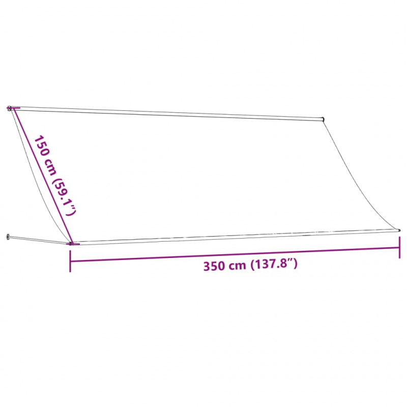 Markiza zwijana, kremowa, 350x150 cm, tkanina i stal