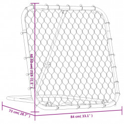 Rebounder do piłki nożnej, regulowany, czarny, 84x73x60-80 cm