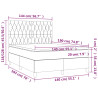 Łóżko kontynentalne z materacem, jasnoszare, tkanina, 140x190cm