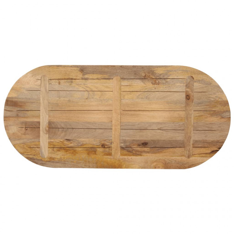 Blat stołu, 100x40x2,5 cm, owalny, lite drewno mango
