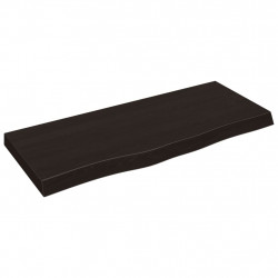 Blat stołu, ciemnobrązowy, 100x40x(2-6) cm, lite drewno dębowe
