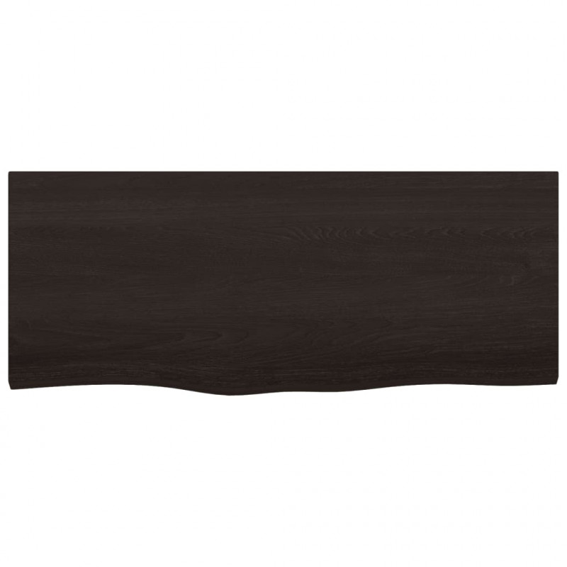 Blat stołu, ciemnobrązowy, 100x40x(2-6) cm, lite drewno dębowe