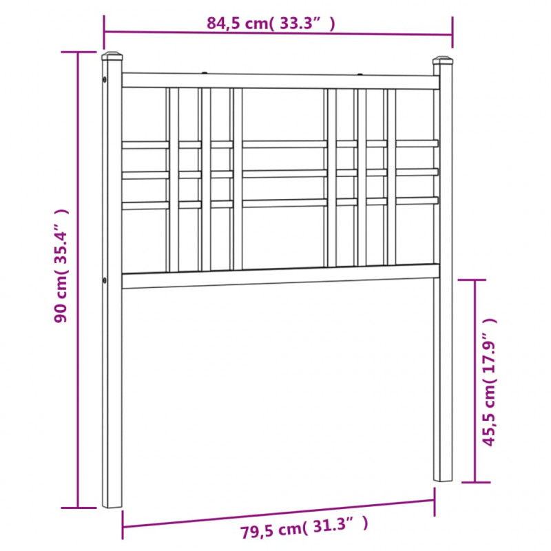 Metalowe wezgłowie, białe, 80 cm