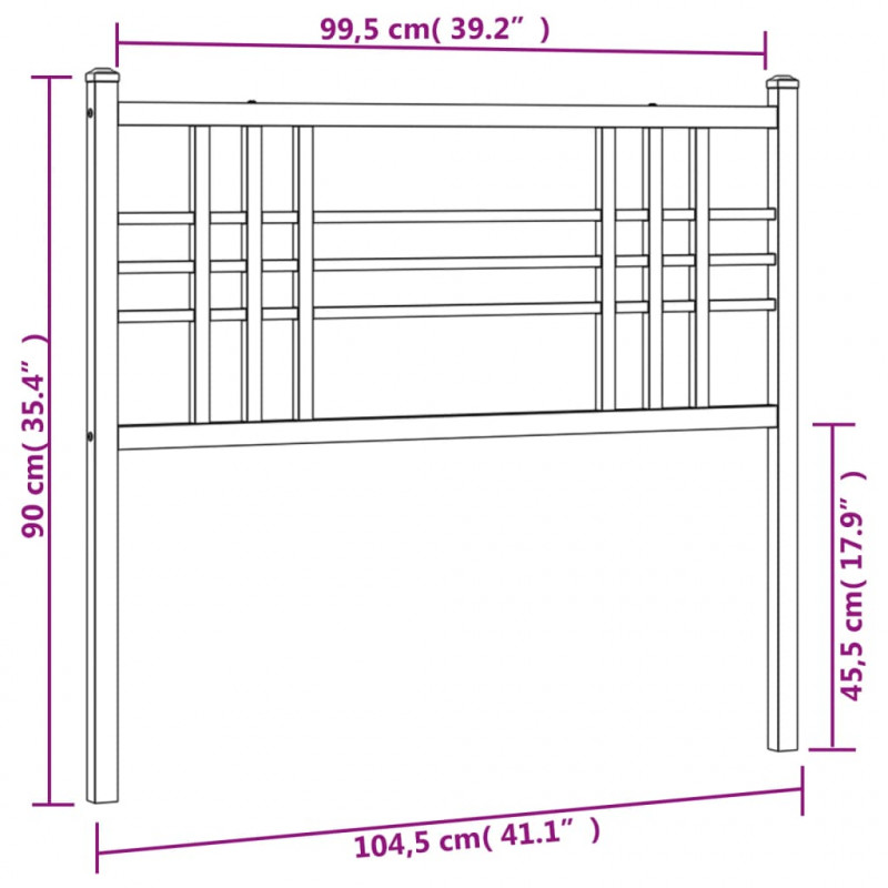 Metalowe wezgłowie, białe, 100 cm