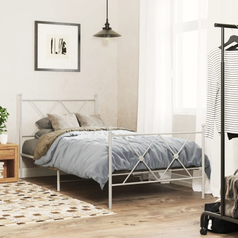 Metalowe wezgłowie, białe, 90 cm