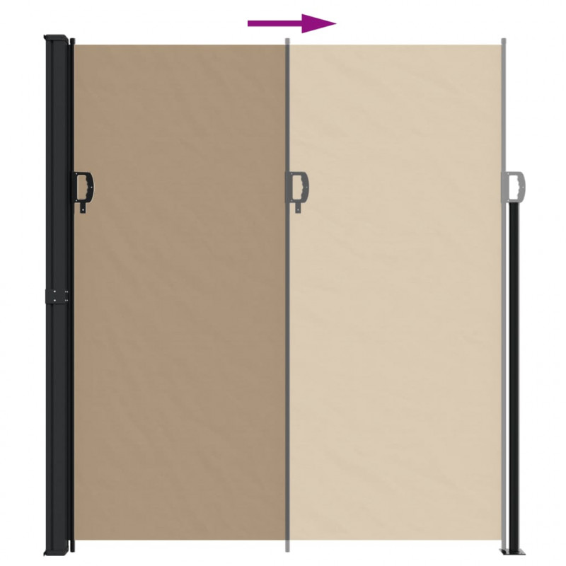 Zwijana markiza boczna, taupe, 220x600 cm