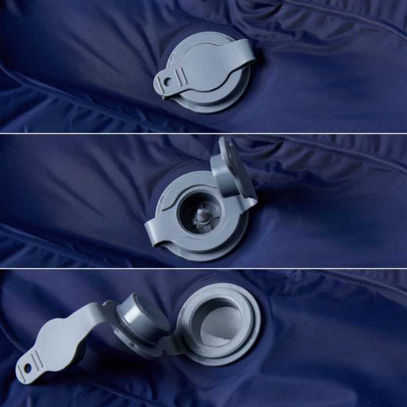 Materac samopompujący z poduszką, 1-osobowy, granatowy