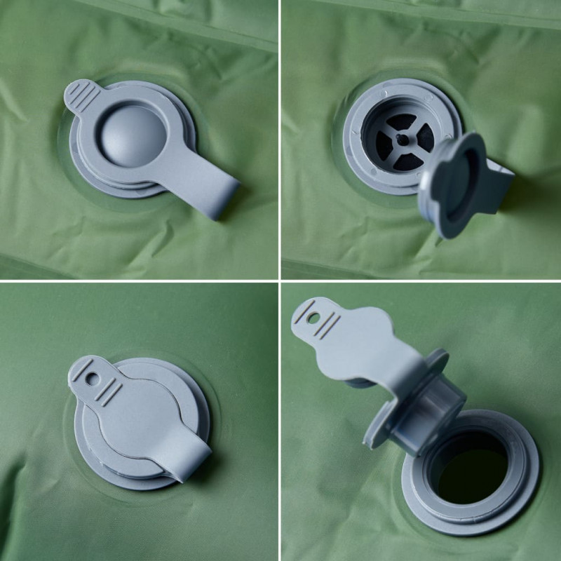 Materac samopompujący z poduszkami, 2-osobowy, zielony