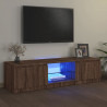 Szafka pod TV, z LED, brązowy dąb, 140 x 40 x 35,5 cm