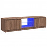 Szafka pod TV, z LED, brązowy dąb, 140 x 40 x 35,5 cm