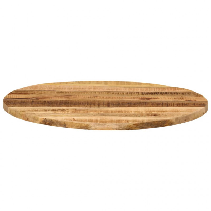 Blat stołu, Ø 80x3,8 cm, okrągły, surowe lite drewno mango