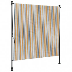 Roleta zewnętrzna, żółto-biała, 150x270 cm, tkanina i stal