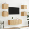 Ścienne szafki TV z LED, 2 szt., dąb sonoma, 30,5x35x30 cm