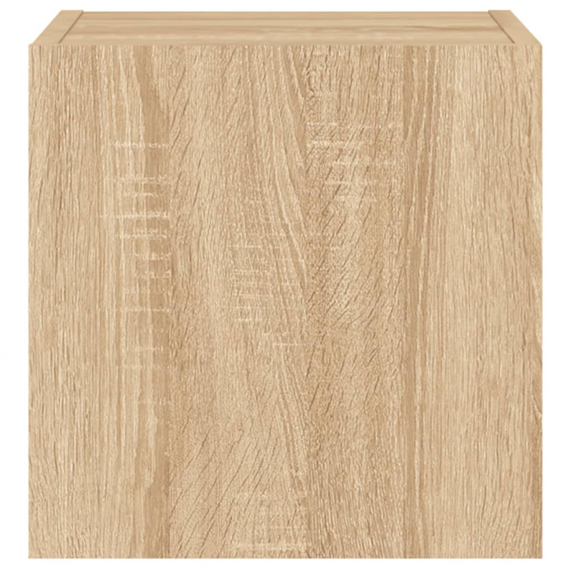 Ścienne szafki TV z LED, 2 szt., dąb sonoma, 30,5x35x30 cm