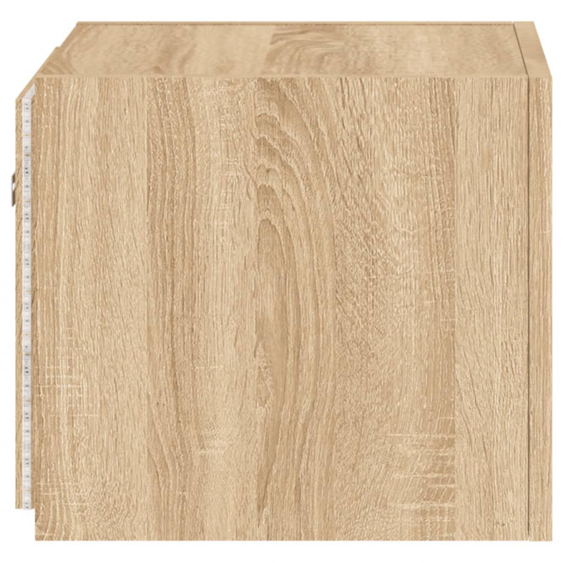 Ścienne szafki TV z LED, 2 szt., dąb sonoma, 30,5x35x30 cm