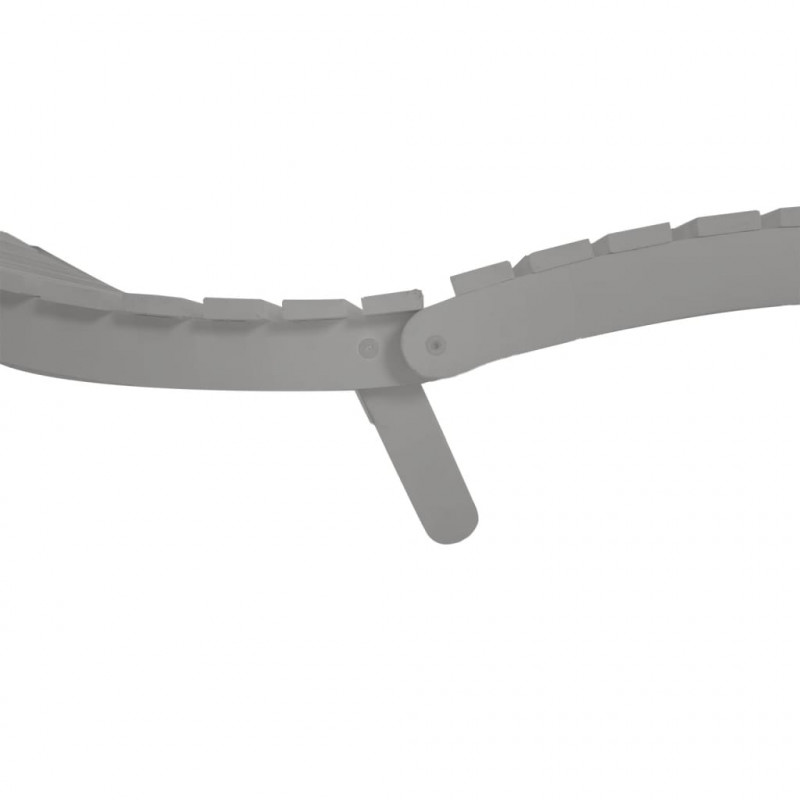 Leżak ze stolikiem, szary, lite drewno akacjowe