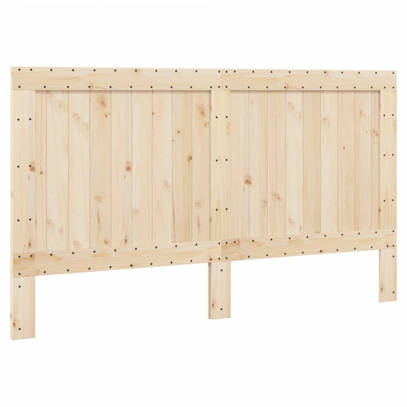 Rama łóżka z wezgłowiem, szara, 200x200 cm, lite drewno sosnowe
