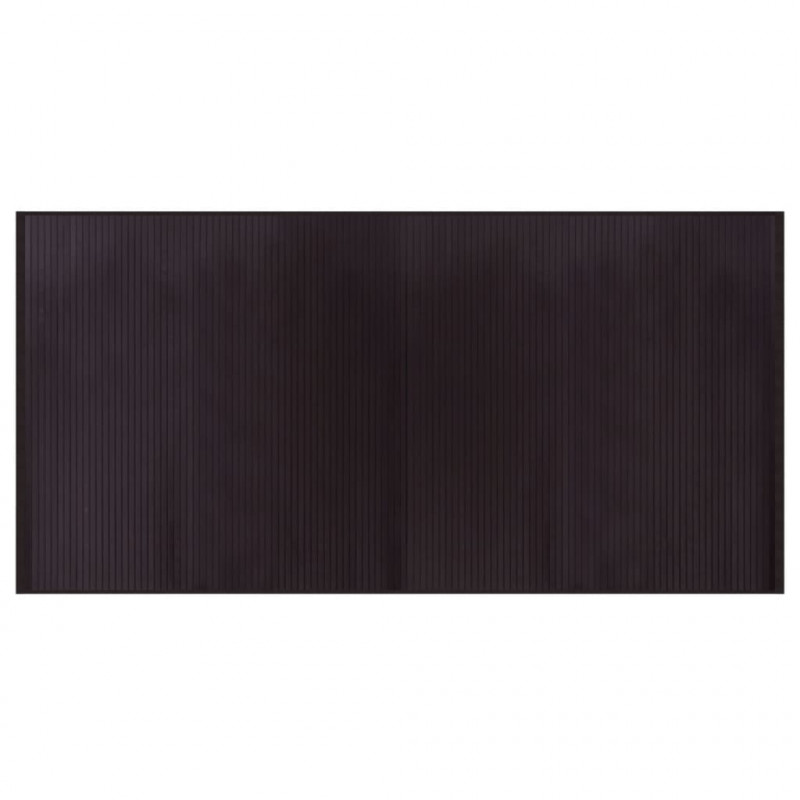 Dywan prostokątny, ciemnobrązowy, 100x200 cm, bambusowy