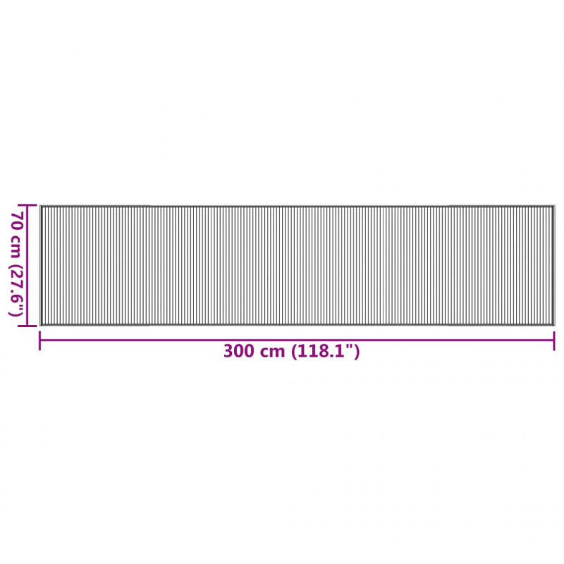 Dywan prostokątny, szary, 70x300 cm, bambusowy