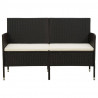 3-osobowa sofa ogrodowa z poduszkami, czarna, polirattan
