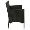 3-osobowa sofa ogrodowa z poduszkami, czarna, polirattan