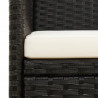 3-osobowa sofa ogrodowa z poduszkami, czarna, polirattan
