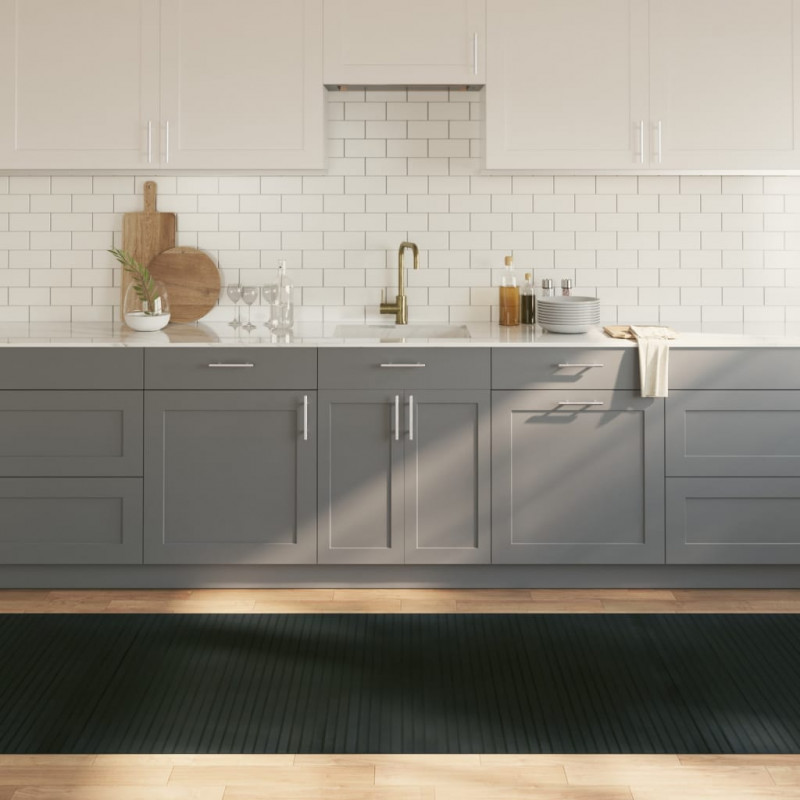 Dywan prostokątny, szary, 100x300 cm, bambusowy