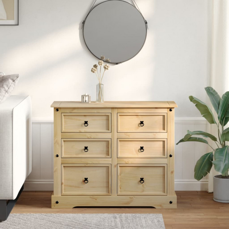 Komoda Corona, 110x43x91 cm, lite drewno sosnowe