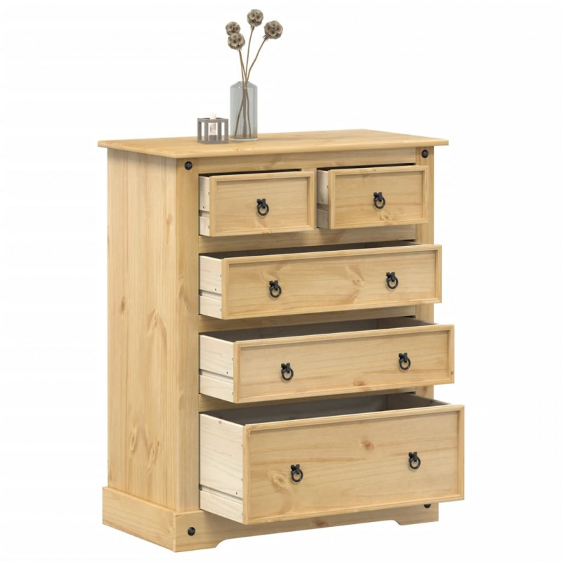 Komoda Corona, 92x48x114 cm, lite drewno sosnowe