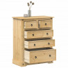 Komoda Corona, 92x48x114 cm, lite drewno sosnowe