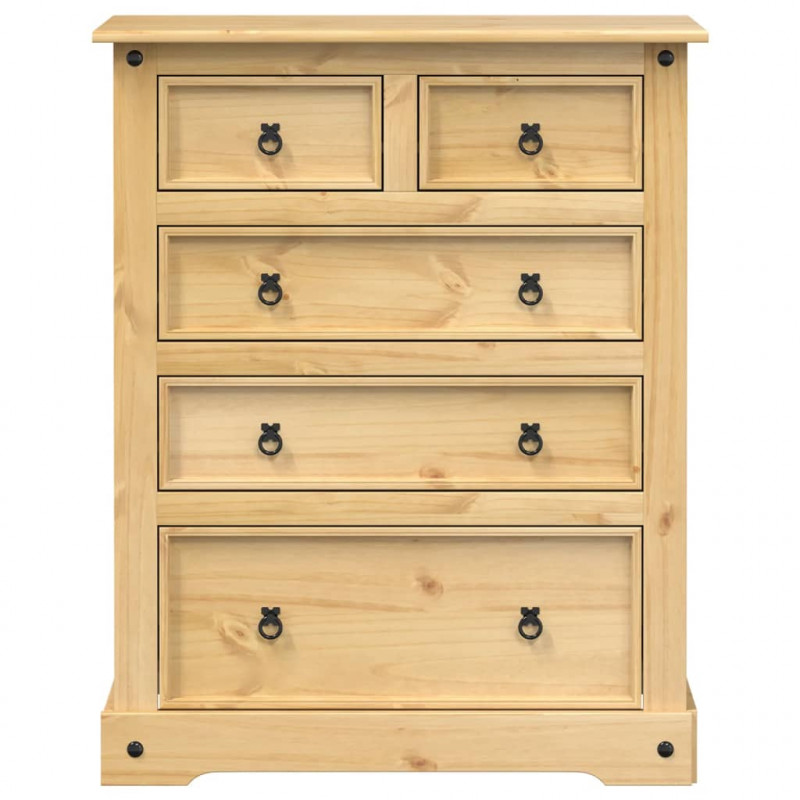 Komoda Corona, 92x48x114 cm, lite drewno sosnowe