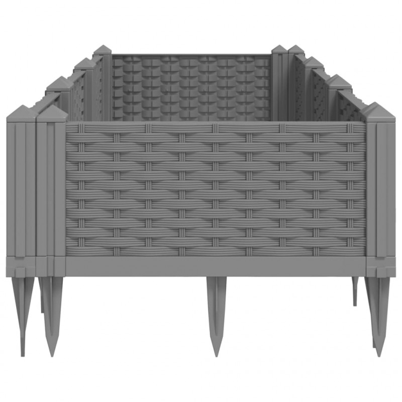 Donica ogrodowa na kołkach, jasnoszara, 125x40x28,5 cm, PP