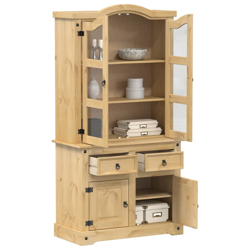 Witryna Corona, 100x48,5x179 cm, lite drewno sosnowe